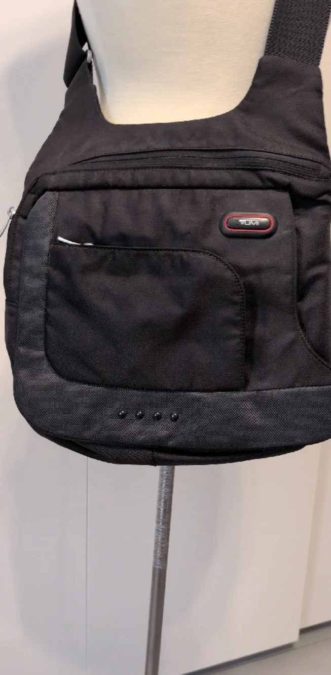 Tumi Black Nylon Crossbody Messenger Bag with Adjustable Strap